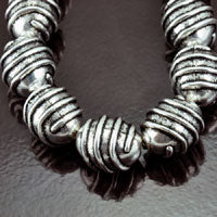 21x17mm Vintage Classic Silver Spiral Beads, strand