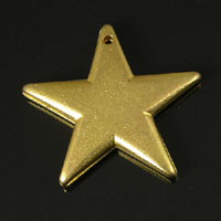 33mm Smooth Star Pendant Charm, Gold, Pack of 6