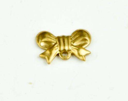 10x7mm Christmas Bow Charm, w/loop pk/6