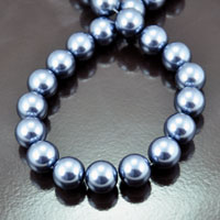 16mm Peacock Gray Glass Pearls, strand