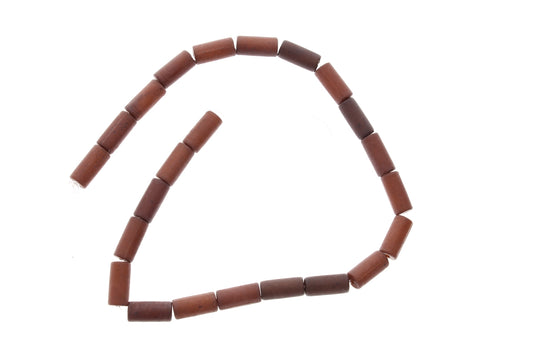 13mm Italian Coffee-Brown Lucite Tube Beads, 12 inch strand (8729.72)