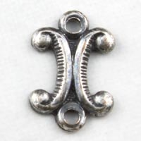 6x10mm antique gold Finish Scrolled Ornament Connector,- pk/6