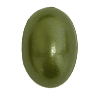 14x10mm Olivine Green Pearl Round Acrylic Cabochon, pack of 4