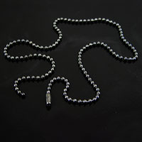 18in 2mm Ball Chain Necklace w/snap, Gun-Metal