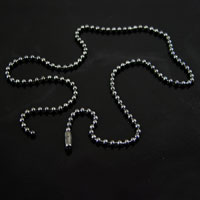 18in 2mm Ball Chain Necklace w/snap, Gun-Metal