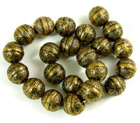 13mm Smooth Heart Beads, Antiqued Gold, -12in strand