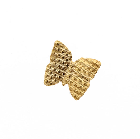 15x13mm 3-D Bright Gold, Antique Gold, Bright Silver, and Classic Silver Finish Butterfly Stamping, pk/6