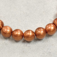 6mm Italian Copper Pearl Lucite Beads, 12 inch strand