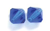 Swarovski Crystal 6mm Bicone Beads, Capri Blue, Sold by Dozen