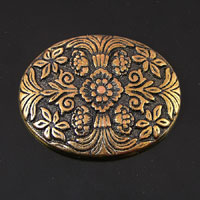 40x30mm Floral Cameo, Antique Gold Oval Flatback, ea