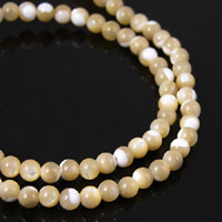4mm Round Natural Mother of Pearl Beads, 16in strand