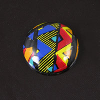 20mm 80s Graphic Domed Round Lucite Flat Back, pack of 2