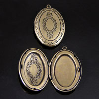 38mm Engraved Oval Locket, Antique Gold, pack of 2
