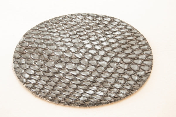 Oval Buckle Insert Grey Snake Print, PKG/2