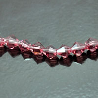 6mm Amethyst Faceted Bicone Fire-n-Ice Crystal Beads, 16" Strand