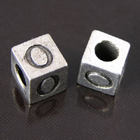 8mm Metal Cast Alphabet Bead O, pack of 12