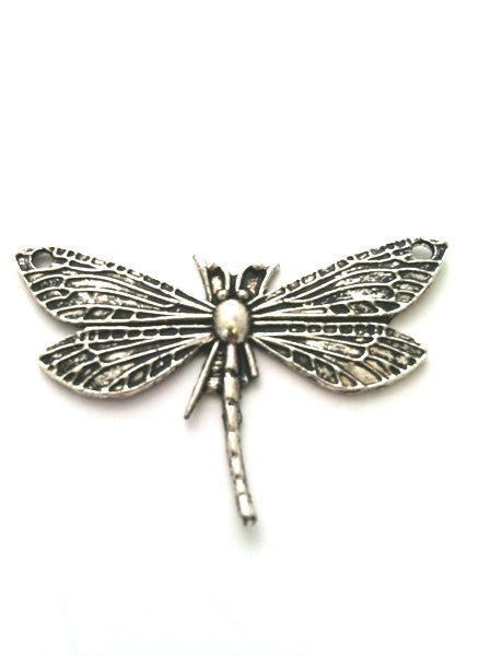45x25mm Butterfly Charm Classic Silver, PKG/6