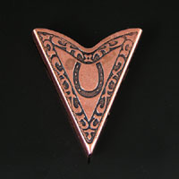 32x36mm Antique Copper Finish Horseshoe Collar, pk/2