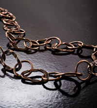 11x14mm Antiqued Copper Drawn Flattened Cable Chain, sold in a 10ft/spool
