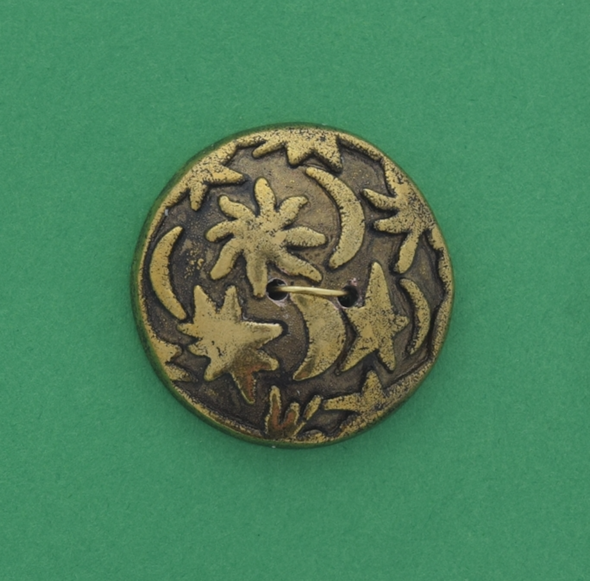 28mm Antique Gold Finish Celestial Round Embellishment ea
