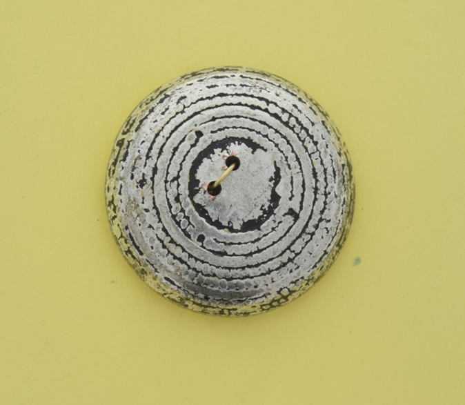 Button 29x29mm Antique Silver Finish Aztec Rim Embellishment ea