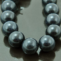 14mm(.55in) Dyed Candy Jade Round Bead, Midnight Black, strand