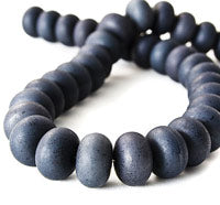 14 mm Black Stone Italian Rondelle Beads, 12 inch strand