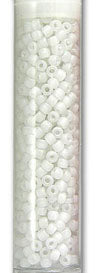 Matsuno 8/0 Seed Beads, Matte Clear/White, Approximately 18 Grams (Approx. 794 beads)