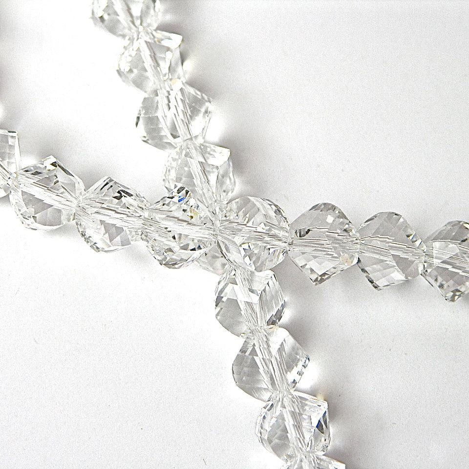 10mm Faceted Helix Fire-n-Ice Clear Crystal