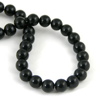 8mm Italian Black Onyx Lucite Beads, 12 inch strand