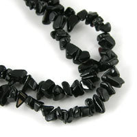 8mm Black Onyx Stone Chip Beads, 36 inch Strand