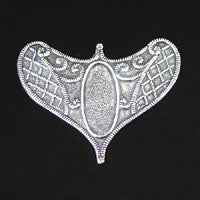 53x27mm Victorian Ornamental Metal Stamping, Classic Silver pk/6
