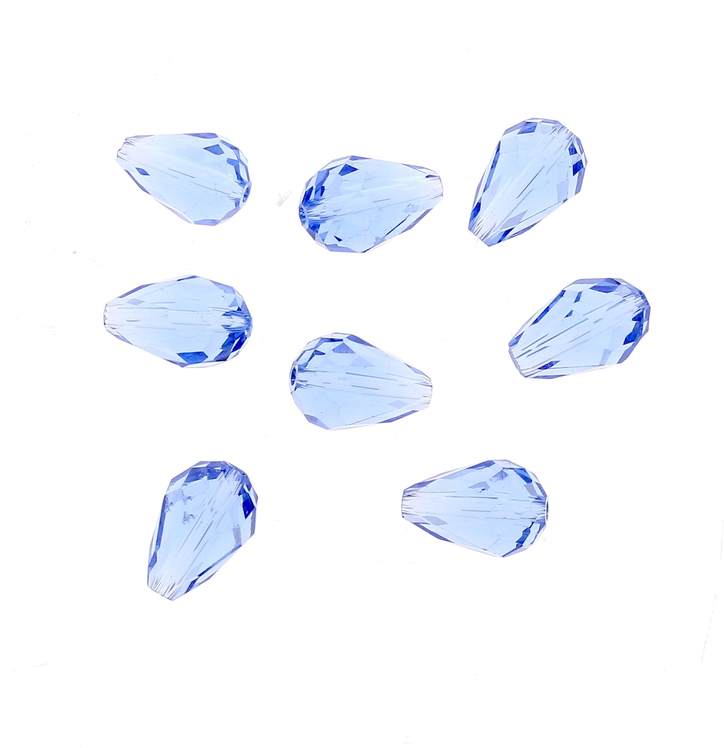 12x8mm Teardrop Fire-n-Ice Crystal - 16" Strand (07251.32)