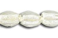 18x13mm Oval Shape Glass Foil Beads, Crystal, Package of 20