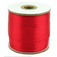 Satin Necklace Cord, Hot Red, 10 yards