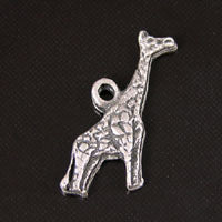 12x21mm Giraffe Charm, Antiqued Silver, pk/6