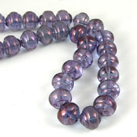 11mm Lite Amethyst AB Glass Rondell Beads, about 30 beads per 12 inch strand