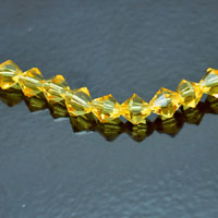 6mm Faceted Bi-cone Fire-n-Ice Crystal 16" Strand
