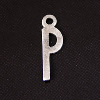 P Letter Charm, vintage Silver, 6 pack