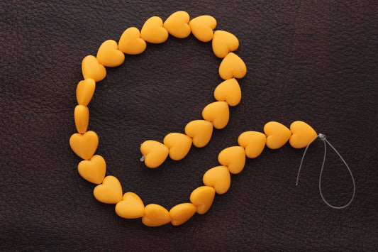12mm Italian Heart Lucite Beads, Orange, 12 inch strand (08724.27)