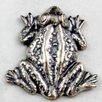 18x19mm Classic Silver Finish Frog Metal Stamping, pk/6