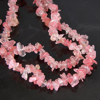 6mm Cherry Quartz Chip Beads, Semi-Precious, 36in Str