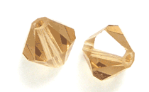 Swarovski Crystal 6mm Bicone Beads, Light Topaz, Sold by Dozen