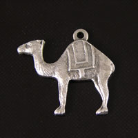 17mm Camel Charm, Vintage Silver, 6 pack