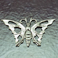 35x22mm Butterfly Metal Stamping, Vintage Silver, pk/6