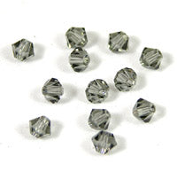 Swarovski Crystal 4mm Bicone Beads, Black Diamond, Sold by Dozen