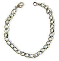 7in Silver Link Chain Bracelet, w/lobster clasp ea