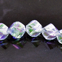 10mm Faceted Helix Fire-n-Ice Crystal Strand 16" Strand