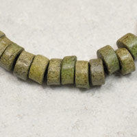 6x3mm Olive Green Clay Tube Beads, 7in strand