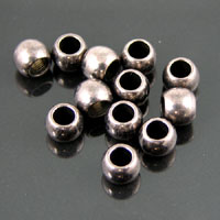 7mm Metal Barrel Bead, Gun Metal, Pack of 12